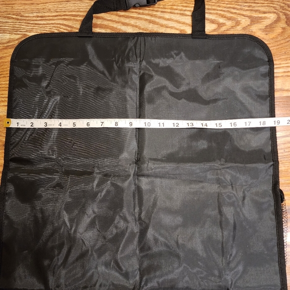 Black Backseat Car Organizer with Touch Screen Tablet Holder and lots of pockets - Picture 6 of 8